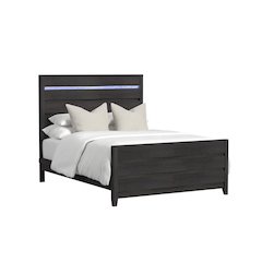 Tobias Full Bed with LED in Black