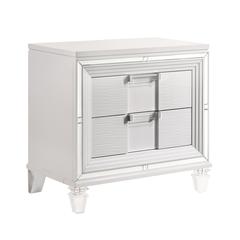 Charlotte 2-Drawer Nightstand w/ USB in White