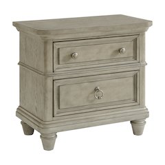 Emiko 2-Drawer Nightstand with USB in Light Grey