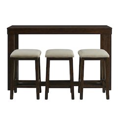 Transitional Bar Table with Shelf, Multi Counter Height Dining Table,Brown