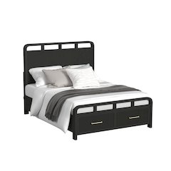 Ridgemont Full Storage Bed in Black with Grain