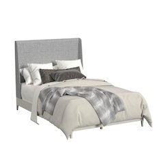 Clare Queen UPH Bed with Grey Fabric in Almond