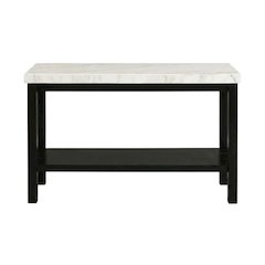 Rectangle Sofa Table, Marble Top, Transitional Console Table,Living Room,White