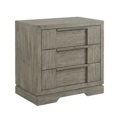 Grey 3-Drawer Nightstand with Usb Port for Modern Bedroom Storage
