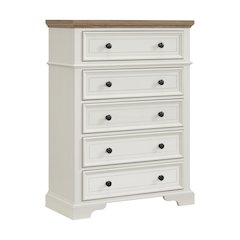 Ulysses Youth 5-Drawer Chest in Brown and White