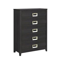 Tobias 5-Drawer Chest in Black