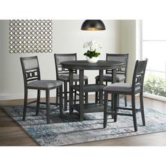Taylor Counter Height 5PC Dining Set-Table and Four Side Chairs in Gray
