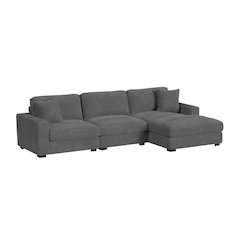 Mesa Modular 3PC Sectional Set with RHF Chaise in Steno Charcoal