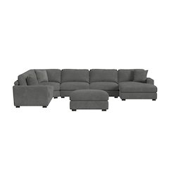 Mesa Modular 7PC Sectional Set with RHF Chaise in Steno Charcoal