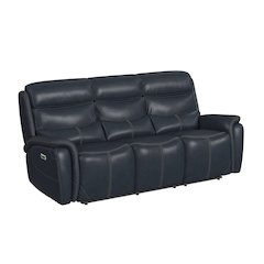 Florin Power Motion Sofa with Power Headrest in Pebble Navy