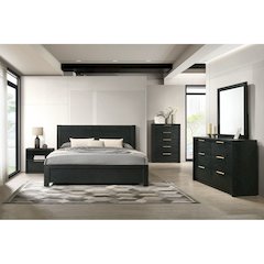 Ardmore Bend Dresser and Mirror Set in Black