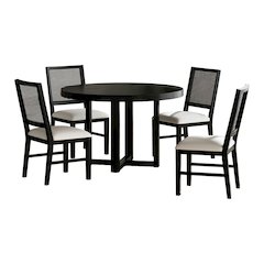 Grenada 5PC Standard Height Dining Set in Black-Table and Four Chairs
