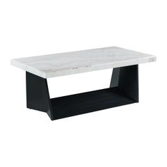 Tobias Coffee Table with White Marble Top