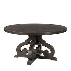 Brown Round Dining Table for Kitchen and Dining Room, Seats Four Comfortably