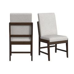 Perth Dining Side Chair with Boucle Beige Fabric in Brown (2 Per Carton)