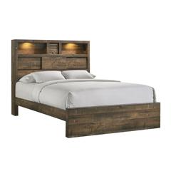 Beckett King Bookcase Panel Bed with Bluetooth