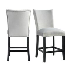 Celine Gray Velvet Counter Height Chair Set