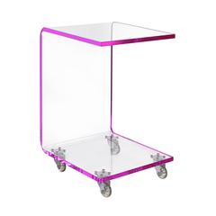 Peek Acrylic Snack Table in Pink