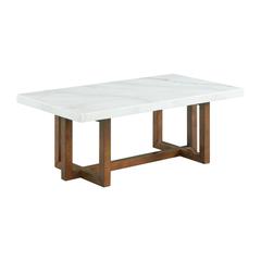 Meyers Marble Rectangular Coffee Table in White