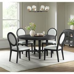 Armes Round Dining Table in Black