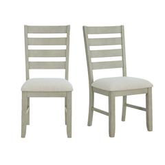 Back Dining Side Chair with Light Beige Fabric in Washed Stone (2 Per Carton)