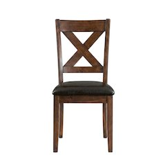 Polyester Transitional Style Standard Height Dining Side Chair, Espresso