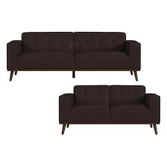 Destiny 2PC Living Room Set in Pebble Brown-Sofa & Loveseat