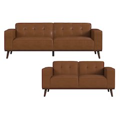 Destiny 2PC Living Room Set in Pebble Tan-Sofa & Loveseat