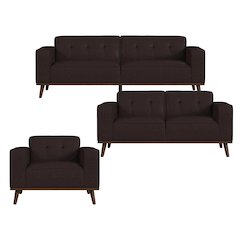 Destiny 3PC Living Room Set in Pebble Brown-Sofa, Loveseat & Chair