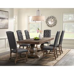 Picket House Furnishings Hayward 7PC Dining Set-Table and Six Tufted Tall Back Chairs