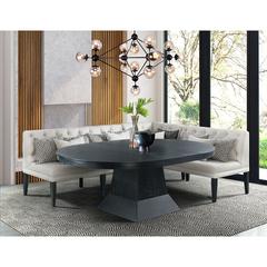 Mara 4PC Oval Dining Table Set-Table, Corner, Loveseat, & Sofa