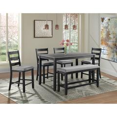Kona Counter Height 6PC Dining Set-Table, Four Chairs & Bench