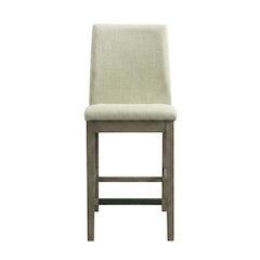 Polyester-Upholstered Counter Stool with Back, Transitional Bar Stools, Grey