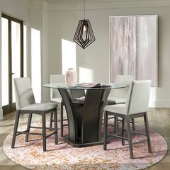 Simms 5PC Round Counter Height Dining Set-Table & Four Chairs