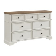 Ulysses Youth 7-Drawer Dresser in Brown and White