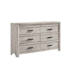 Keely 6-Drawer Dresser in White