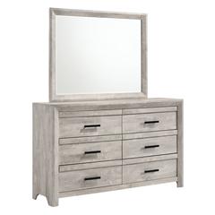 Keely 6-Drawer Dresser & Mirror Set in White