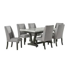 Eve 7PC Dining Set in Charcoal-Table & Six Chairs