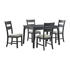 Mendoza 5PC Dining Set with Table and 4 Chairs in Black