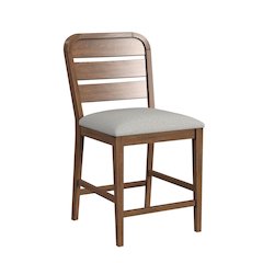Thorin Counter Chair with Light Grey Fabric in Brown