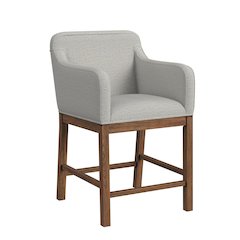 Thorin UPH Counter Chair with Light Grey Fabric in Brown