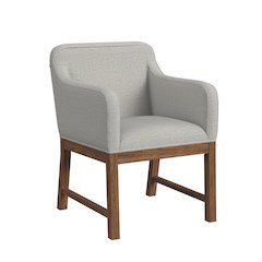 Thorin UPH Dining Chair with Light Grey Fabric in Brown