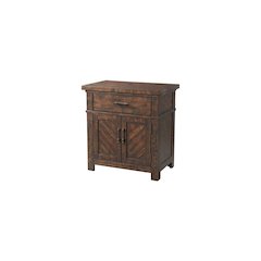 Brown 2-Drawer Wood Nightstand with Modern Design for Bedroom Storage