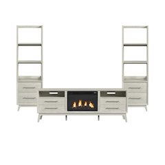 Clare 4PC Entertainment Unit With 71" TV Console in Almond