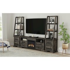 Hyde KIT - 71'' TV Console with Fireplace Insert in Charcoal