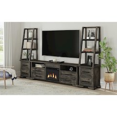 Hyde KIT - 82'' TV Console with Fireplace Insert in Charcoal
