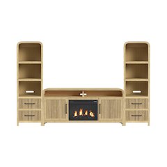 Woodridge 4PC Entertainment Unit With 70" TV Console in Natural