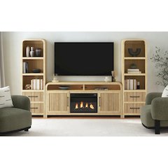 Woodridge KIT 70" TV Console in Natural, 23" Fireplace Insert (2 Boxes)