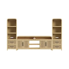 Woodridge 3PC Entertainment Unit With 82" TV Console in Natural