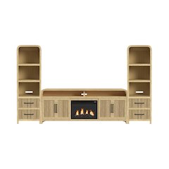 Woodridge 4PC Entertainment Unit With 82" TV Console in Natural